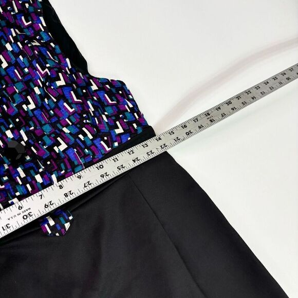 Shoshanna Dress Womens 4 Black Sleeveless A-Line Crew-Neck Mini Silk Formal - Picture 4 of 10